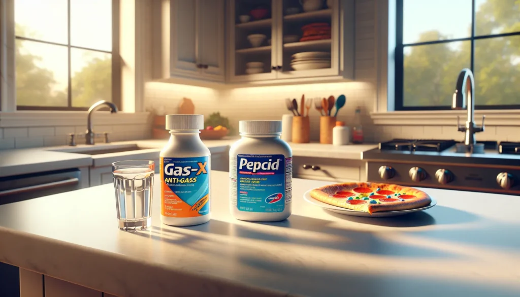 can you take pepcid and gas x together